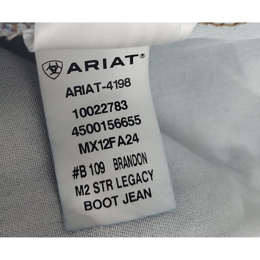 Ariat M2 Jeans Relaxed Boot Mens 35x34 Blue Brandon Legacy Stretch Denim FLAWS - Picture 5 of 13